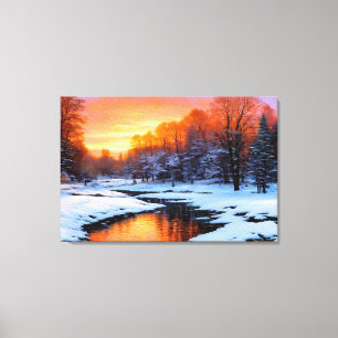 Em Tela Primeiro Thaw, Paisagem Impressão de Telas Colorid