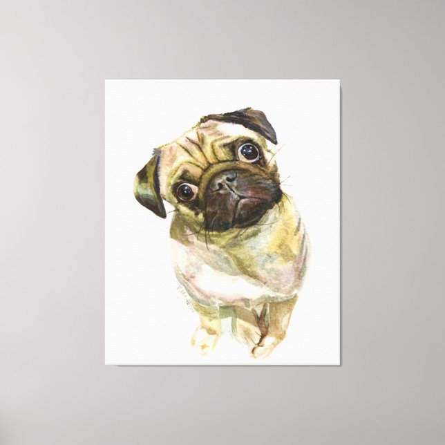 Em Tela Pug Face Art Impressão | Cachorro de Cueca (Frente)