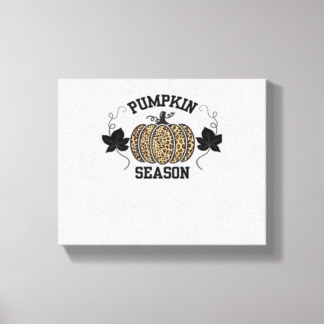Em Tela Pumpkin Season Cheetah Impressão Pumpkin Fall Desi (Frente)