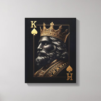 Em Tela Regal Dourado Rei dos Espadas Art Impressão