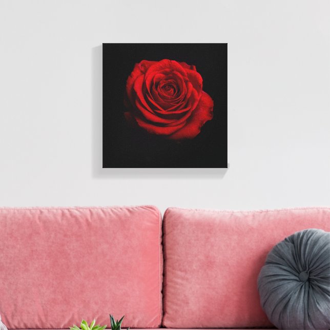 Em Tela Rosa vermelha Dramática - Impressão de Arte Floral (Insitu(Sala de estar))
