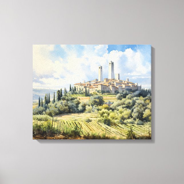 Em Tela San Gimignano, Toscana - Itália - Impressão de Tel (Frente)