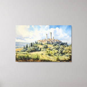 Em Tela San Gimignano, Toscana - Itália - Impressão de Tel