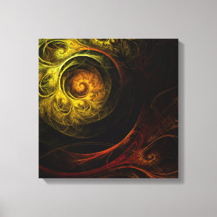 Em Tela Sunrise Floral Vermelho Abstrato Quad Impressão
