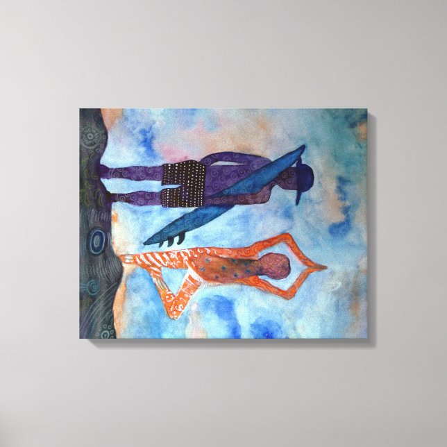 Em Tela Surf de ioga legal Impressão de Solteiro sunset (Frente)