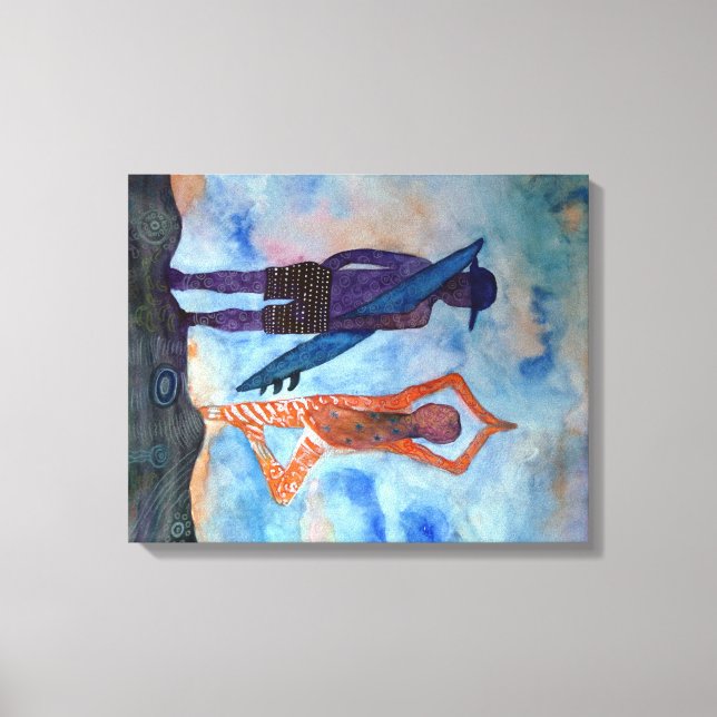 Em Tela Surf de ioga legal Impressão de Solteiro sunset (Frente)