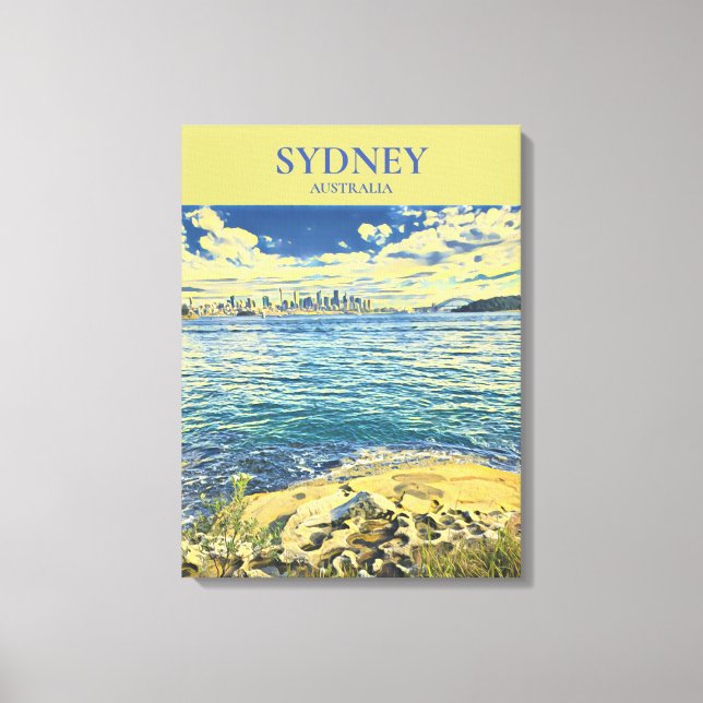 Em Tela Sydney Harbor skyline Viagem impressão (Frente)