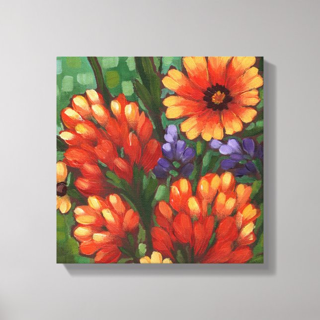 Em Tela "Texas Wildflower-Indian Paintbrush" - Impressão d (Frente)