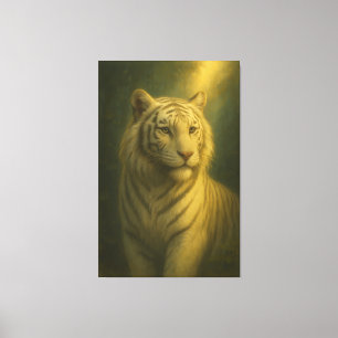 Em Tela Tigre Branco Majestoso – Impressão de Arte Fina