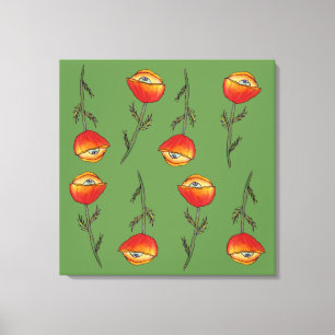 Em Tela Todos vendo Impressão de Arte Flor Poppy