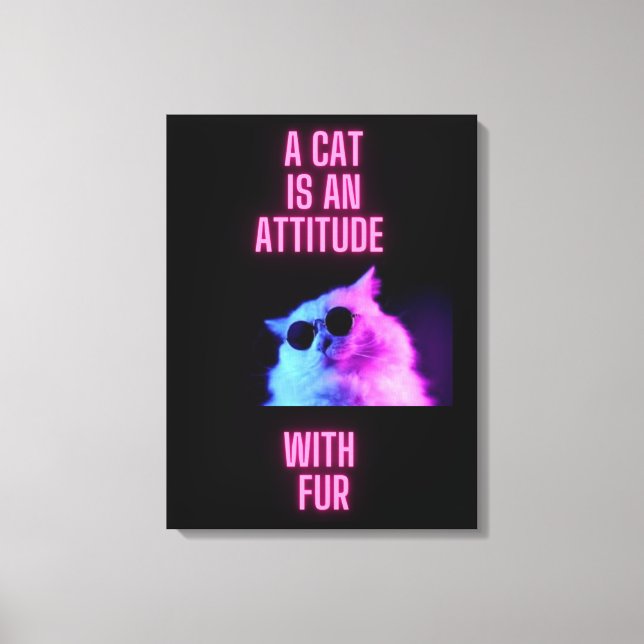 EM TELA UM GATO É UMA ATITUDE COM IMPRESSÃO DE GATO DE PEL (Frente)