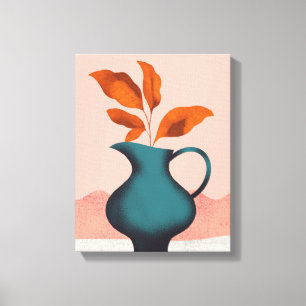 Em Tela Vaso Minimalista Moderno com Impressão Artística d