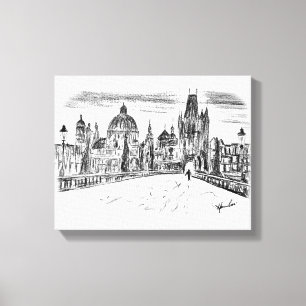 Em Tela VIAGEM B/W Orig do impressão 14x11 das canvas.