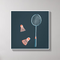 Vintage badminton impressão - mão desenhada para v