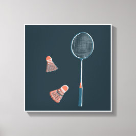 Em Tela Vintage badminton impressão - mão desenhada para v