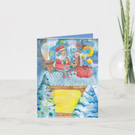 Em um Cartão de Saudação de Natal Dobrado no Telha