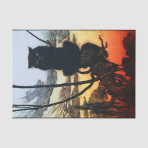 Em um lenço de papel do gato