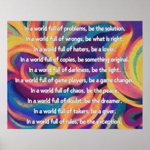 Em Um Poster Poem World Wall Mensageiro