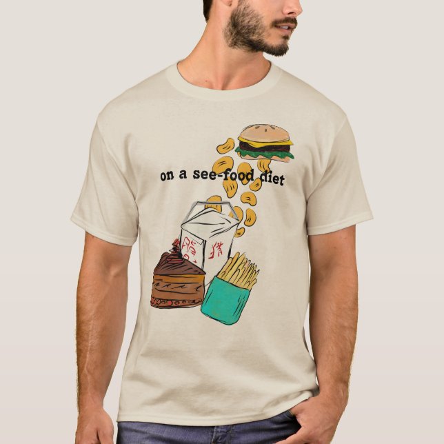 Em uma camisa da dieta da Ver-Comida (Frente)