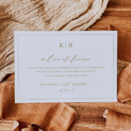 Em Vez de Cartão de Favor Obrigado Nota de Caridad