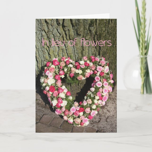 Em vez de cartão de flores para simpatia/funeral (Frente)