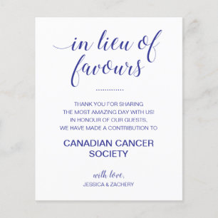 Em Vez De Favoritos De Casamento Azul De Doação