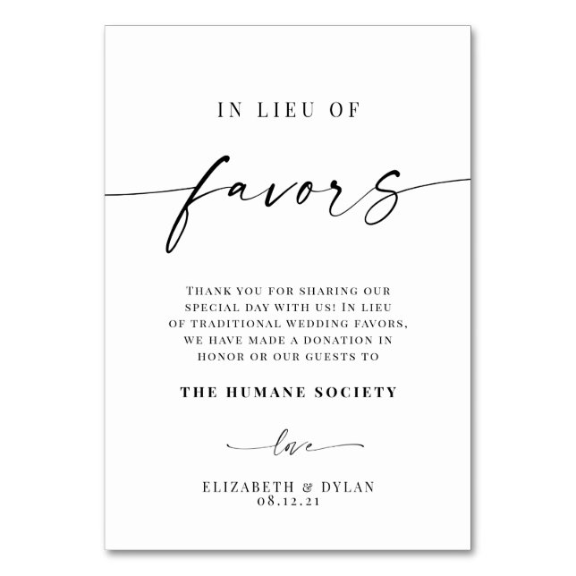 Em Vez De Um Cartão De Mesa De Casamento (Frente)