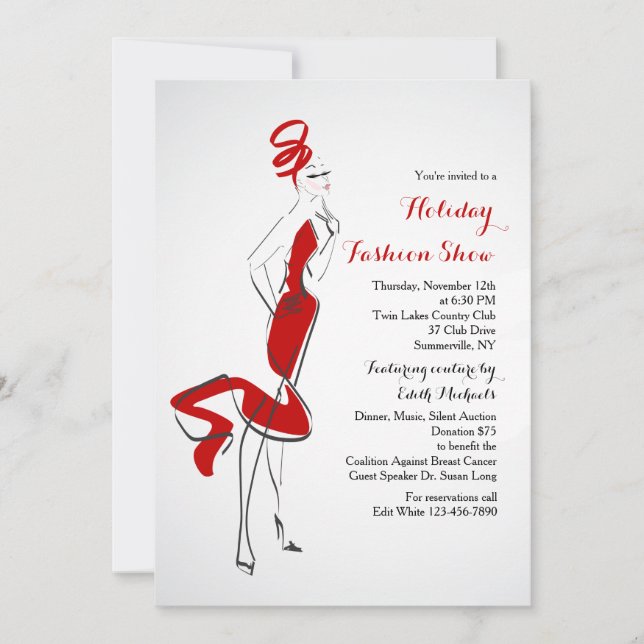 Em Vogue Fashion Show Convite (Frente)