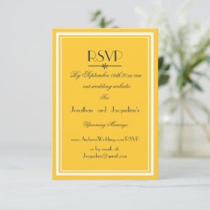 Email do site de script chic amarelo Cartão RSVP d