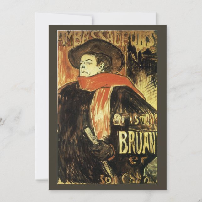 Embaixadores, Aristide Bruant por Toulouse Lautrec (Frente)