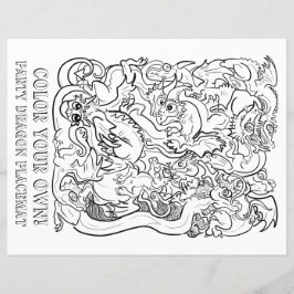 Embalado Em Dragões De Festas Colorir Sua Própria