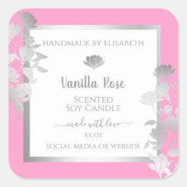 Embalagem branca rosa para produtos Etiquetas para