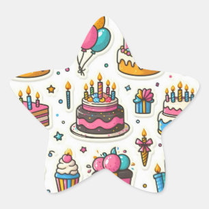 Embalagem com adesivo de aniversário festivo"