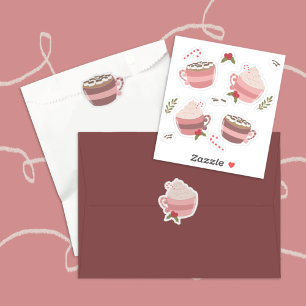 Embalagem com adesivo de cacau quente festivo