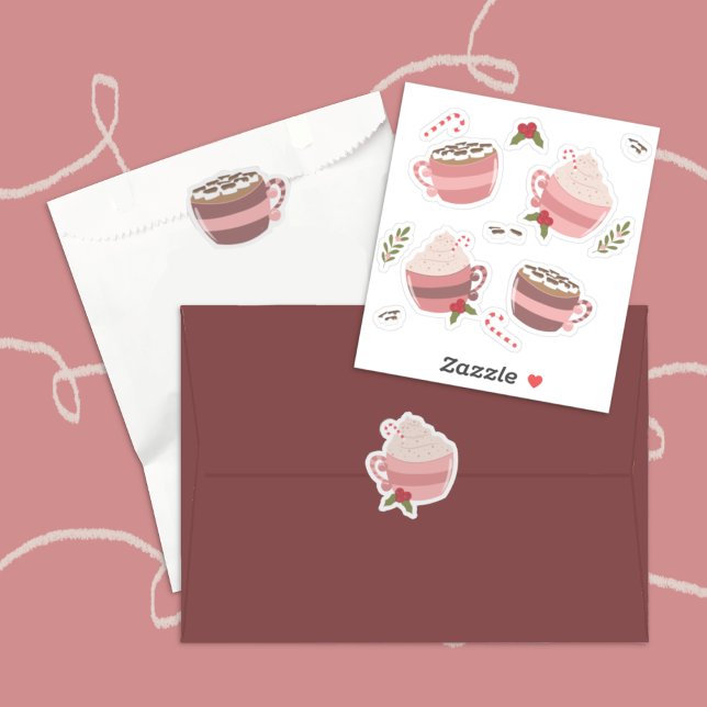 Embalagem com adesivo de cacau quente festivo (Example of how you can use those cute hot cocoa Holiday stickers . )