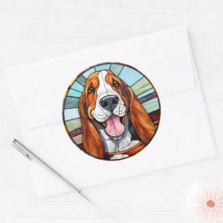 Embalagem com adesivo de cão de galheta