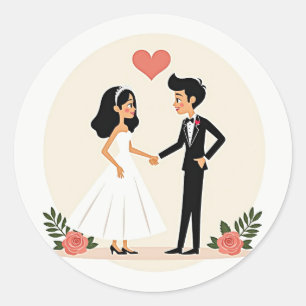 Embalagem com adesivo de celebração de casamento