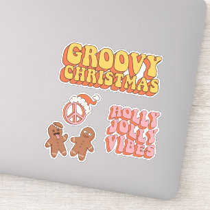 Embalagem com adesivo de Natal em Groovy
