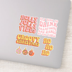 Embalagem com adesivo de Natal em Groovy