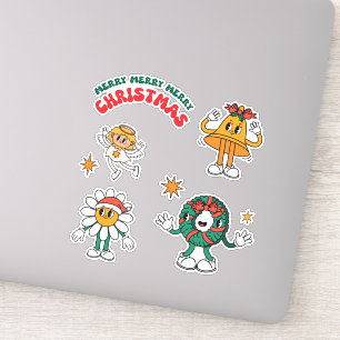 Embalagem com adesivo de Natal em Groovy