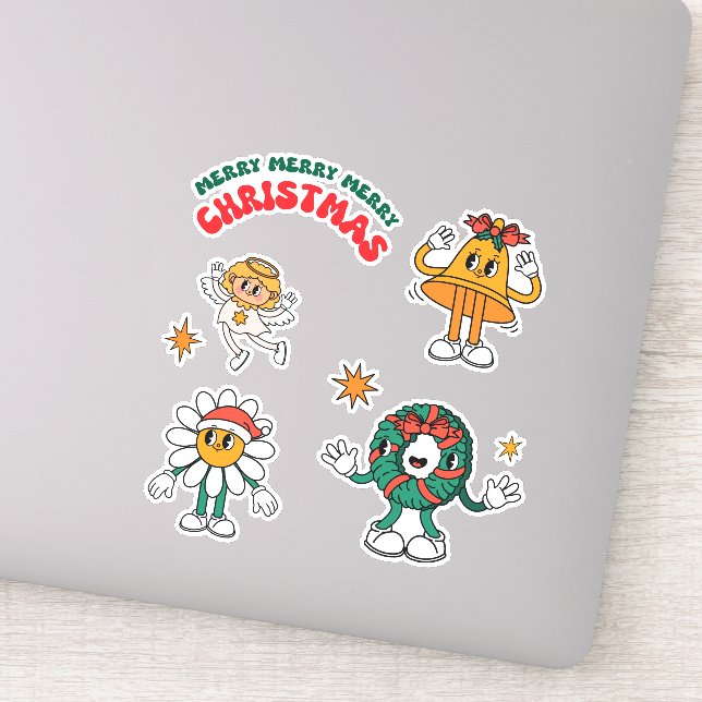 Embalagem com adesivo de Natal em Groovy (Detalhe)