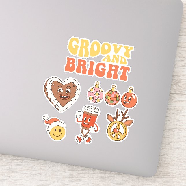 Embalagem com adesivo de Natal em Groovy (Detalhe)