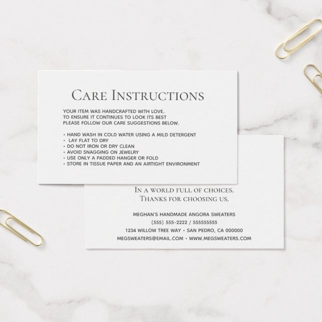 Embalagem de vestuário de Washing Care editável (Escritótio)