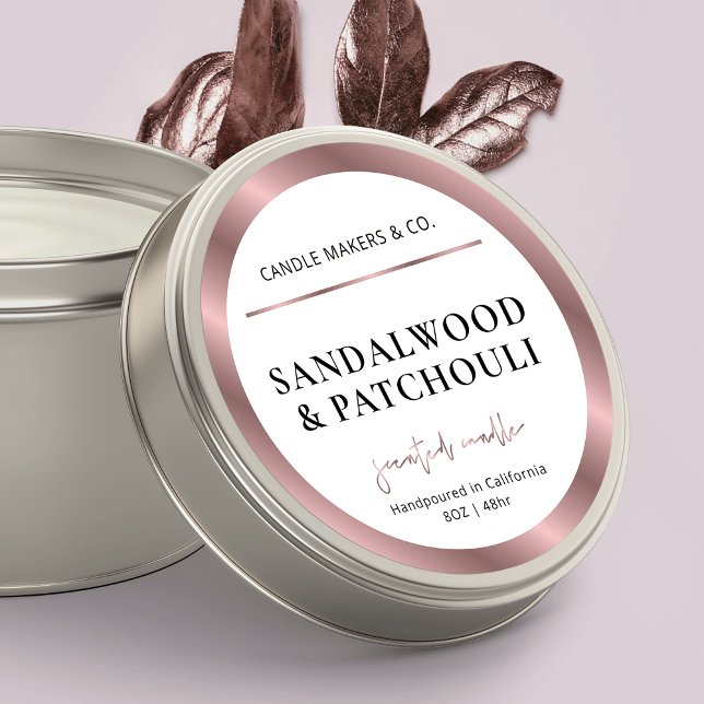 Embalagem Dourada de Rosa de bronze com etiqueta d (Elegant rose gold effect round product labels - great to use as jar or tin lid labels)