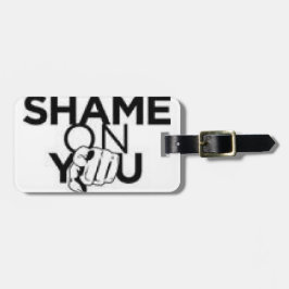 Embalagem traseira e etiqueta de bagagem com corre