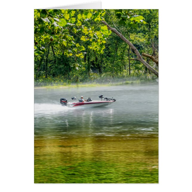 Embarcação De Pesca No Cartão De Saudação De Movim (Frente)