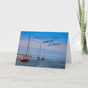 Embarcações à vela com cartão de aniversário