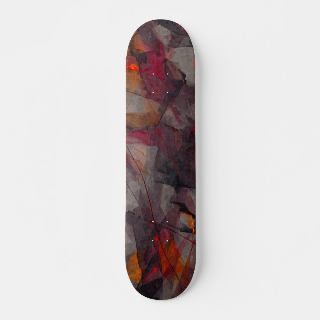 Ember Fumaça Grunge Abstrato Skateboard (Frente)