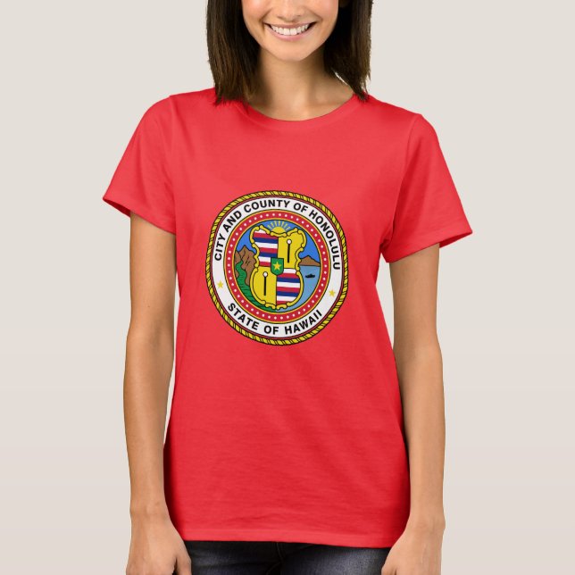 Emblema da cidade de Honolulu, camiseta Havaí (Frente)