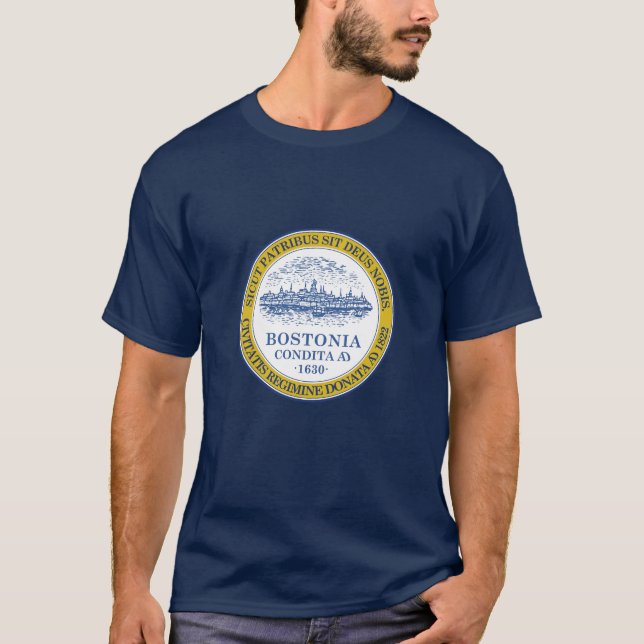 Emblema de Boston, Massachusetts T-Shirt (Frente)